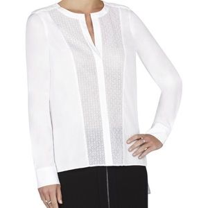 NEW BCBG MAX AZRIA WHITE LILLYAN LACE FRONT PULL OVER SHIRT BLOUSE NWT SZ SMALL